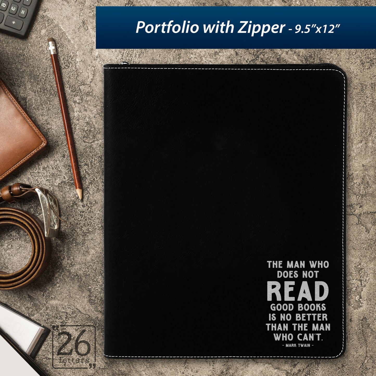 Man Who Does Not Read ~ Zippered Portfolio