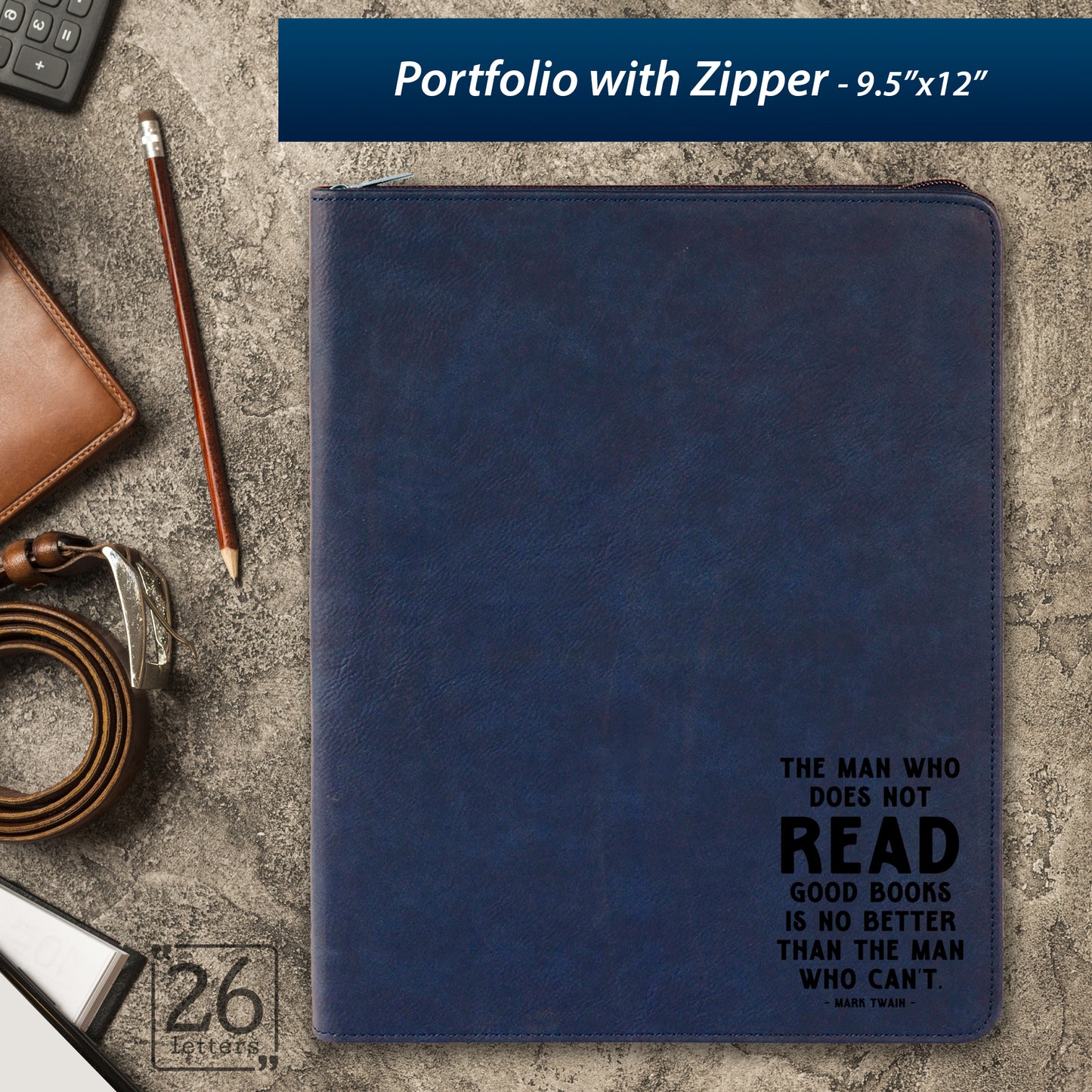 Man Who Does Not Read ~ Zippered Portfolio