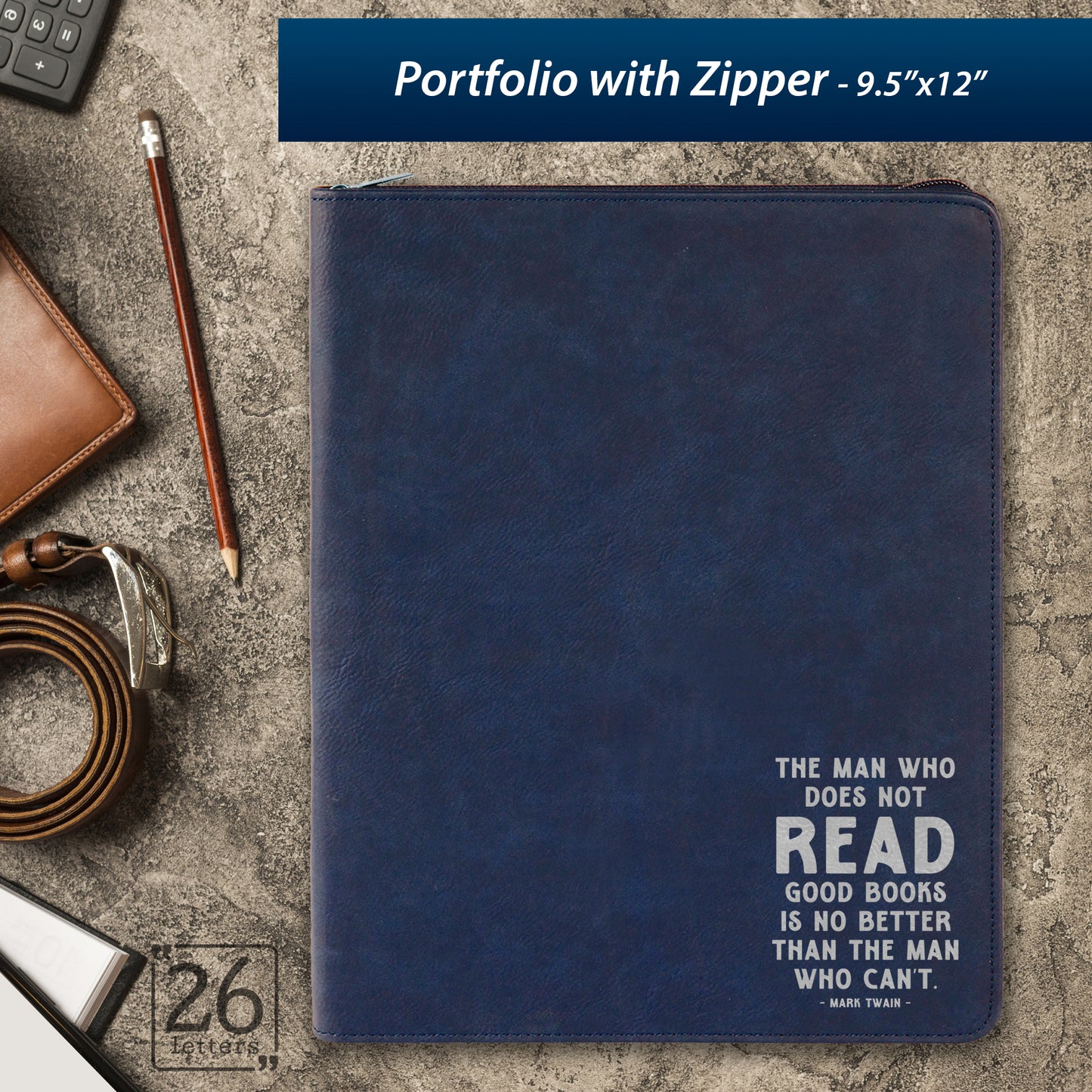 Man Who Does Not Read ~ Zippered Portfolio