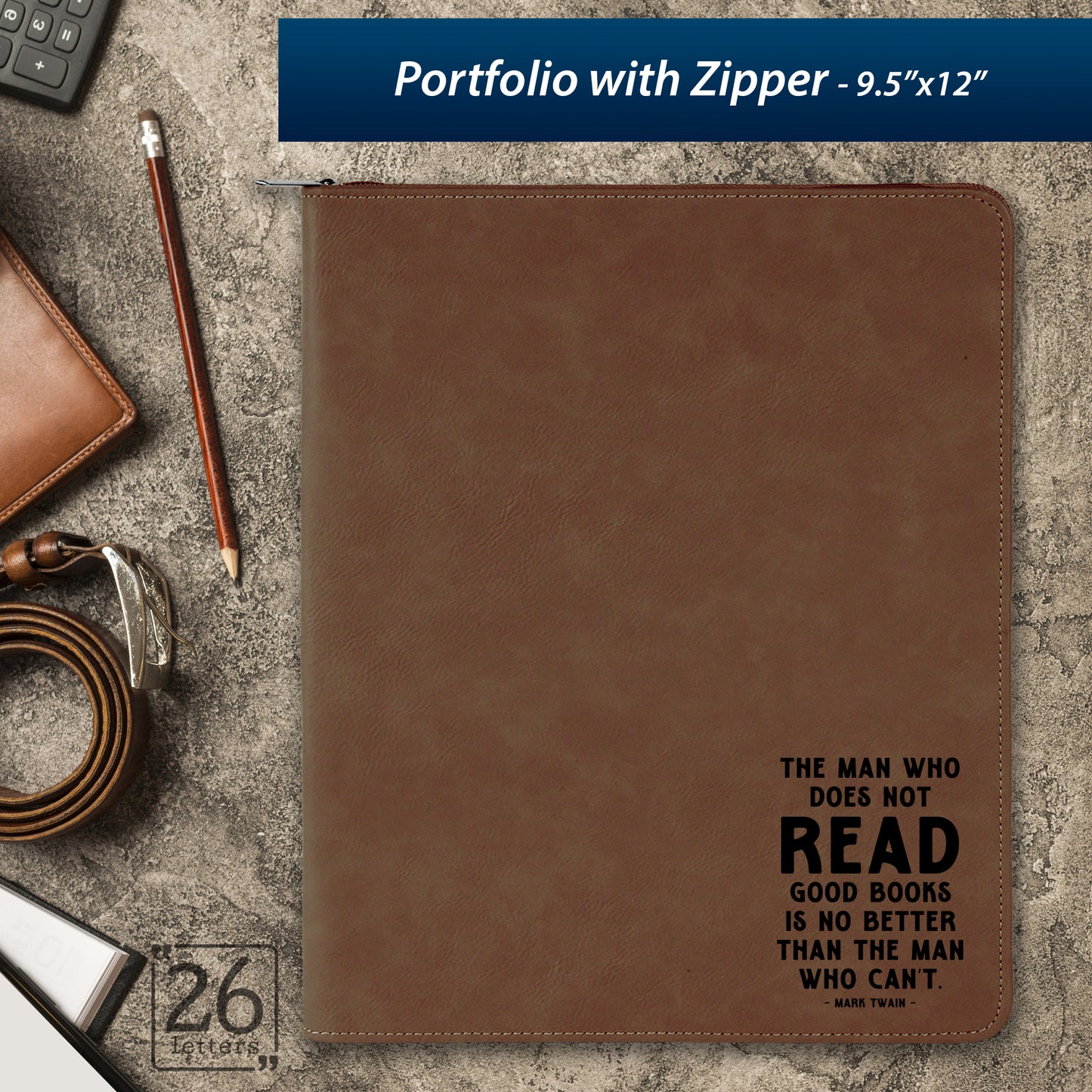 Man Who Does Not Read ~ Zippered Portfolio
