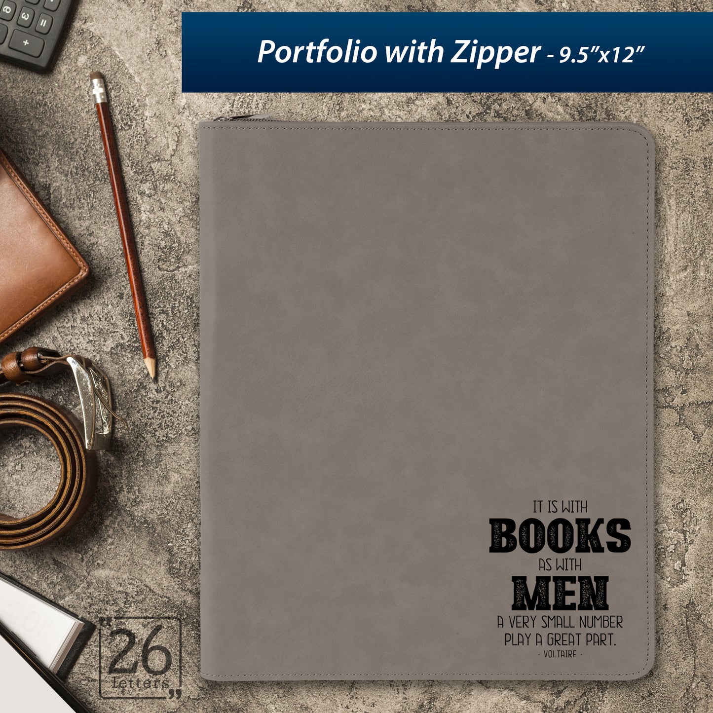 Books & Men ~ Zippered Portfolio