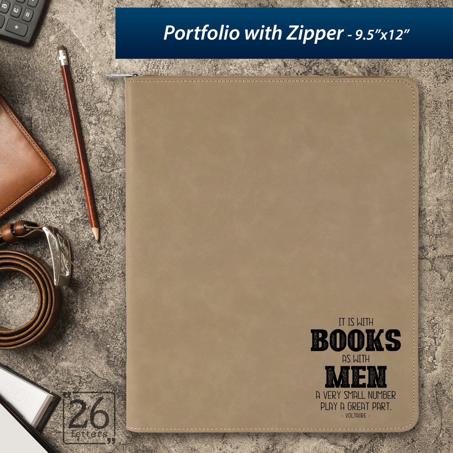 Books & Men ~ Zippered Portfolio