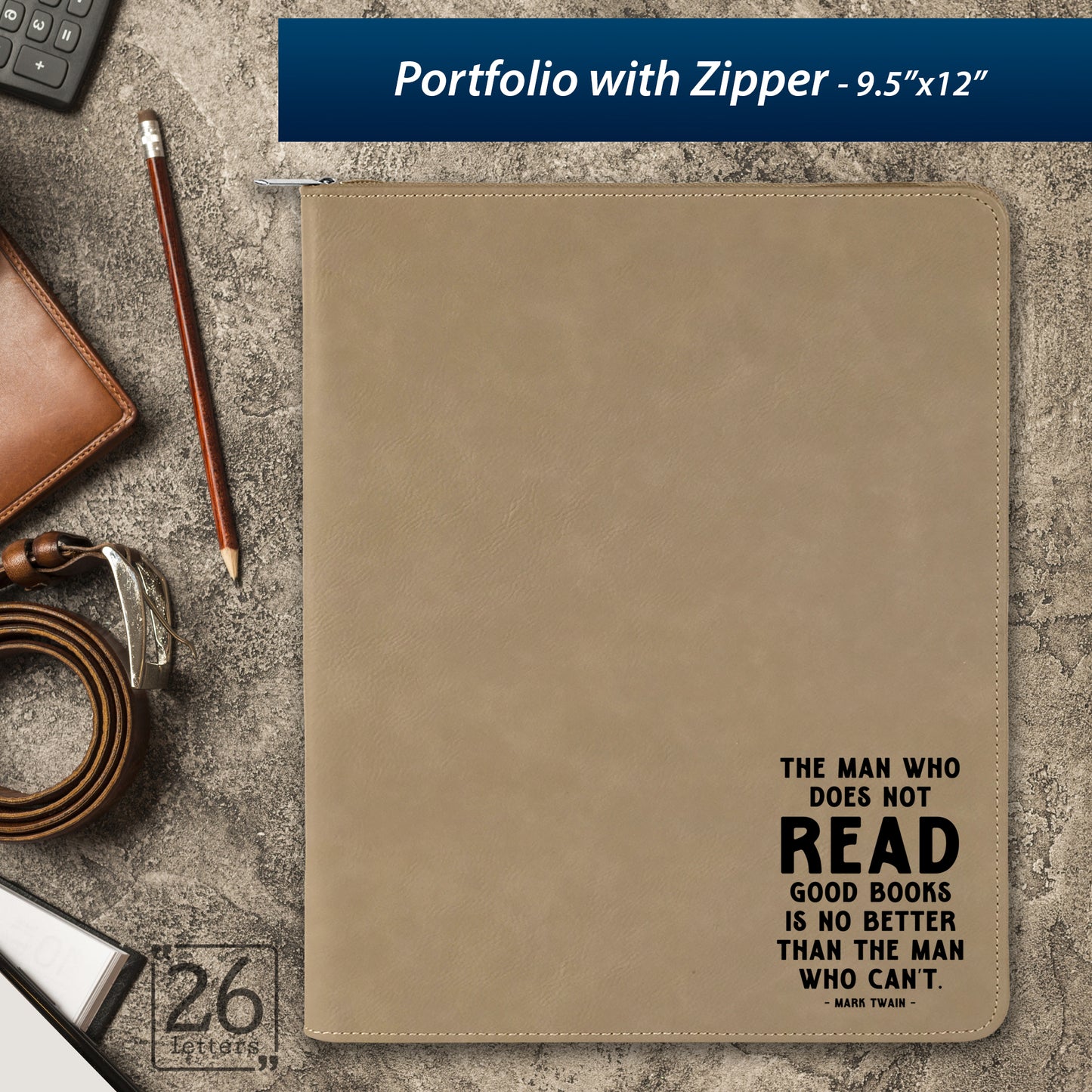 Man Who Does Not Read ~ Zippered Portfolio