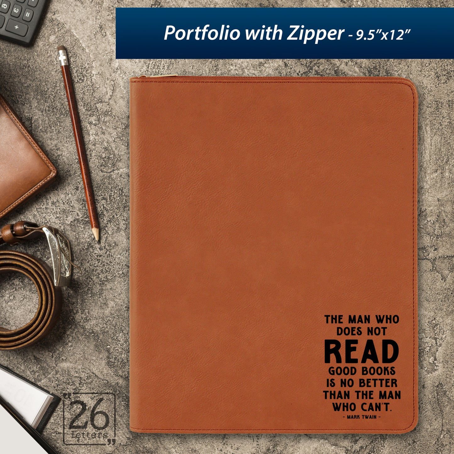 Man Who Does Not Read ~ Zippered Portfolio