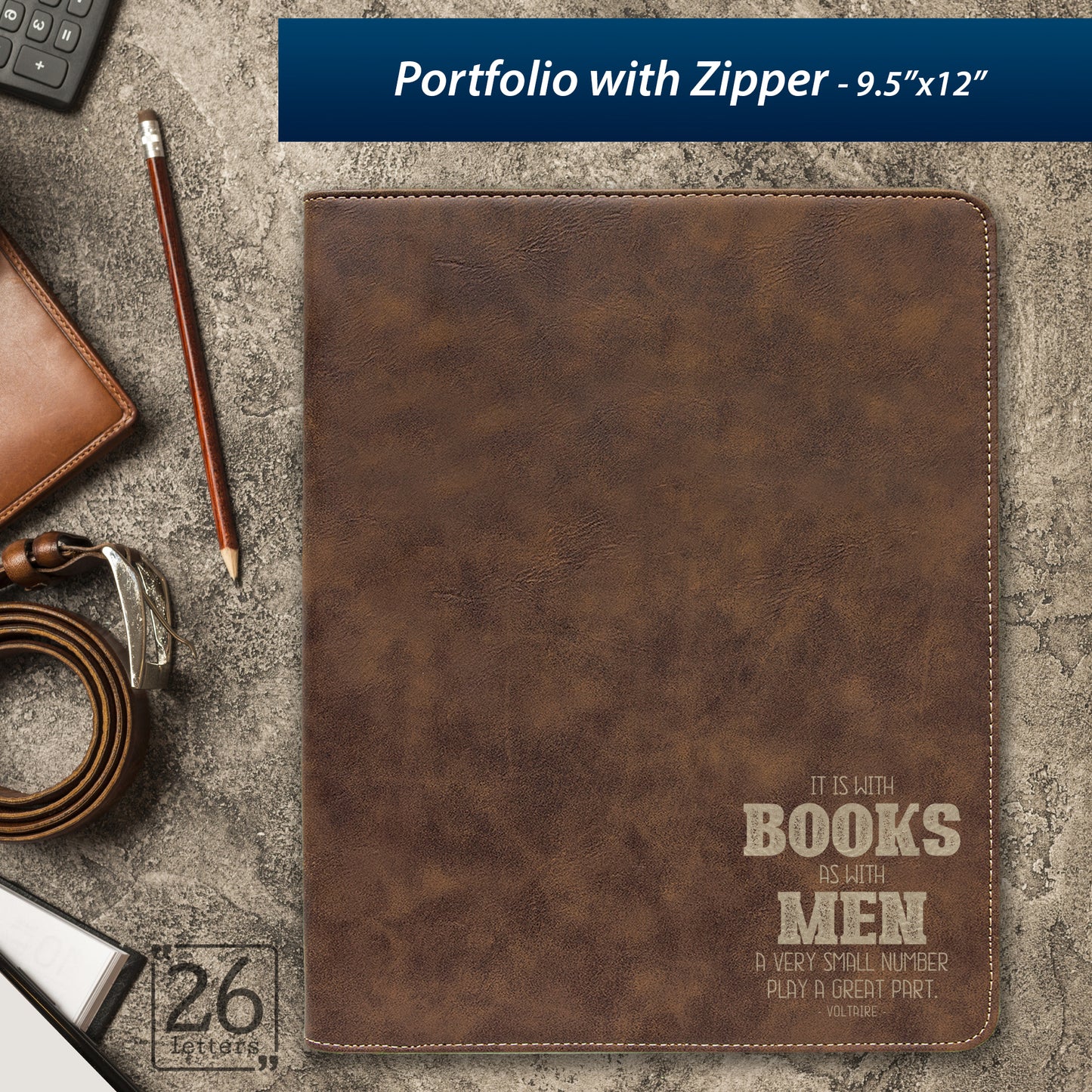Books & Men ~ Zippered Portfolio
