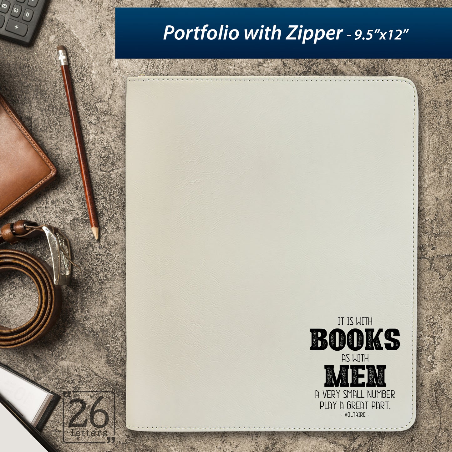 Books & Men ~ Zippered Portfolio