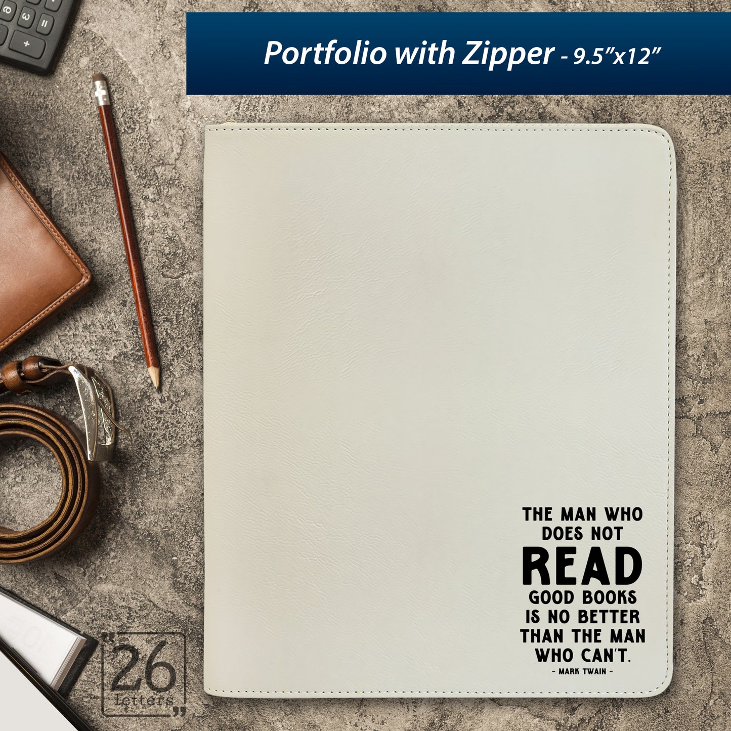 Man Who Does Not Read ~ Zippered Portfolio