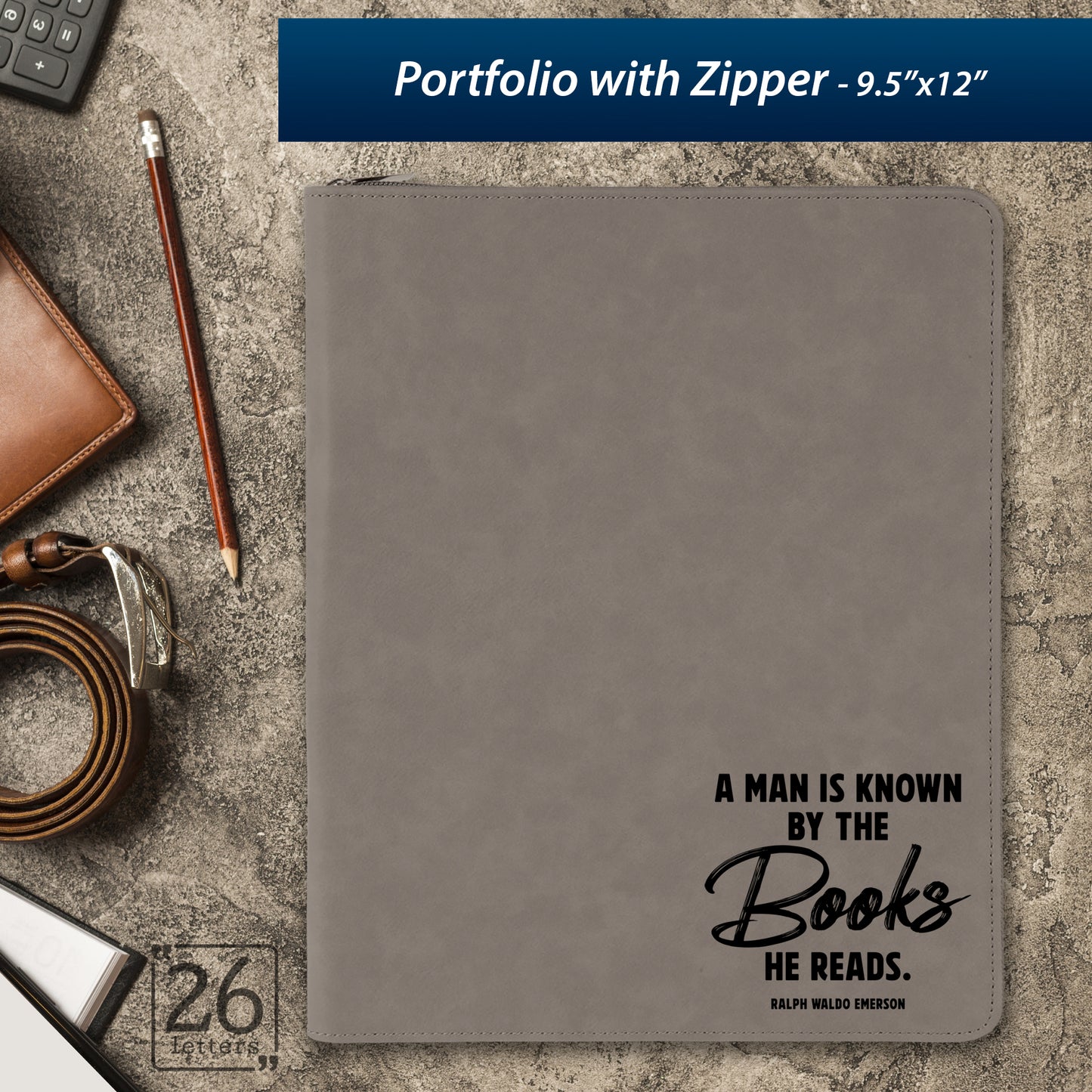 A Man is Known By the Books He Reads ~ Zippered Portfolio