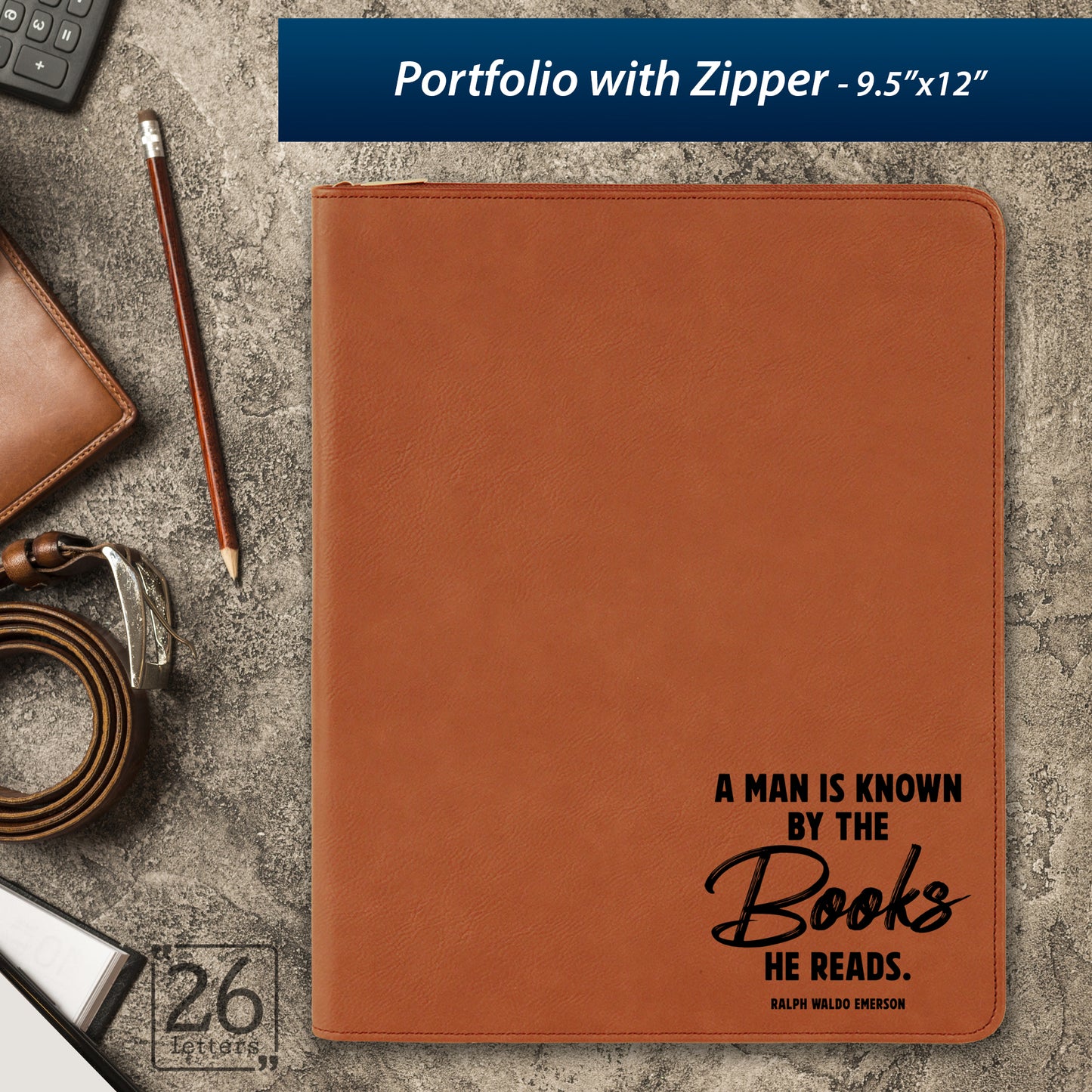 A Man is Known By the Books He Reads ~ Zippered Portfolio