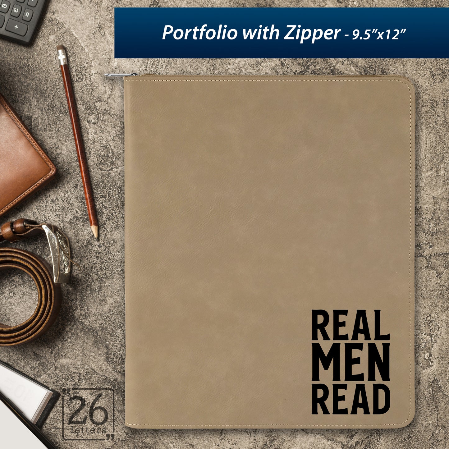 Real Men Read ~ Zippered Portfolio
