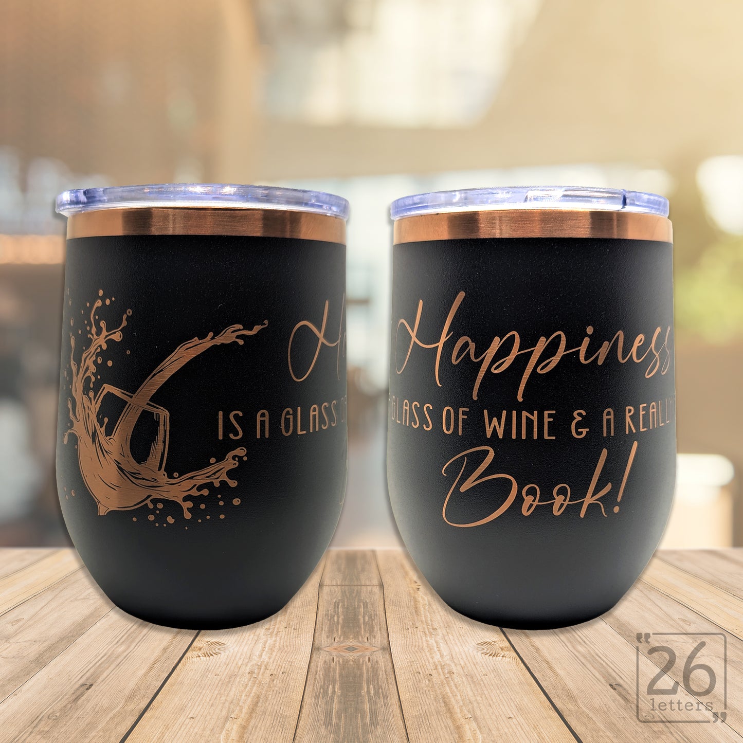 Stemless Wine Tumblers ~ Rose Gold