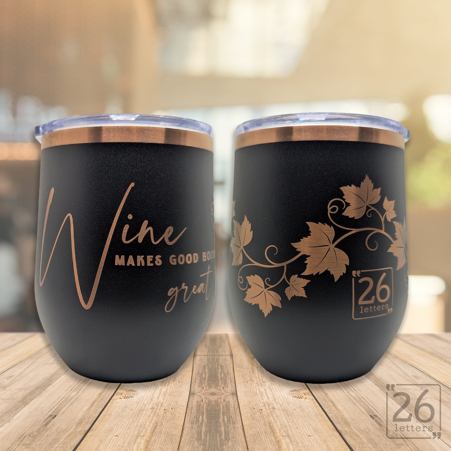 Stemless Wine Tumblers ~ Rose Gold