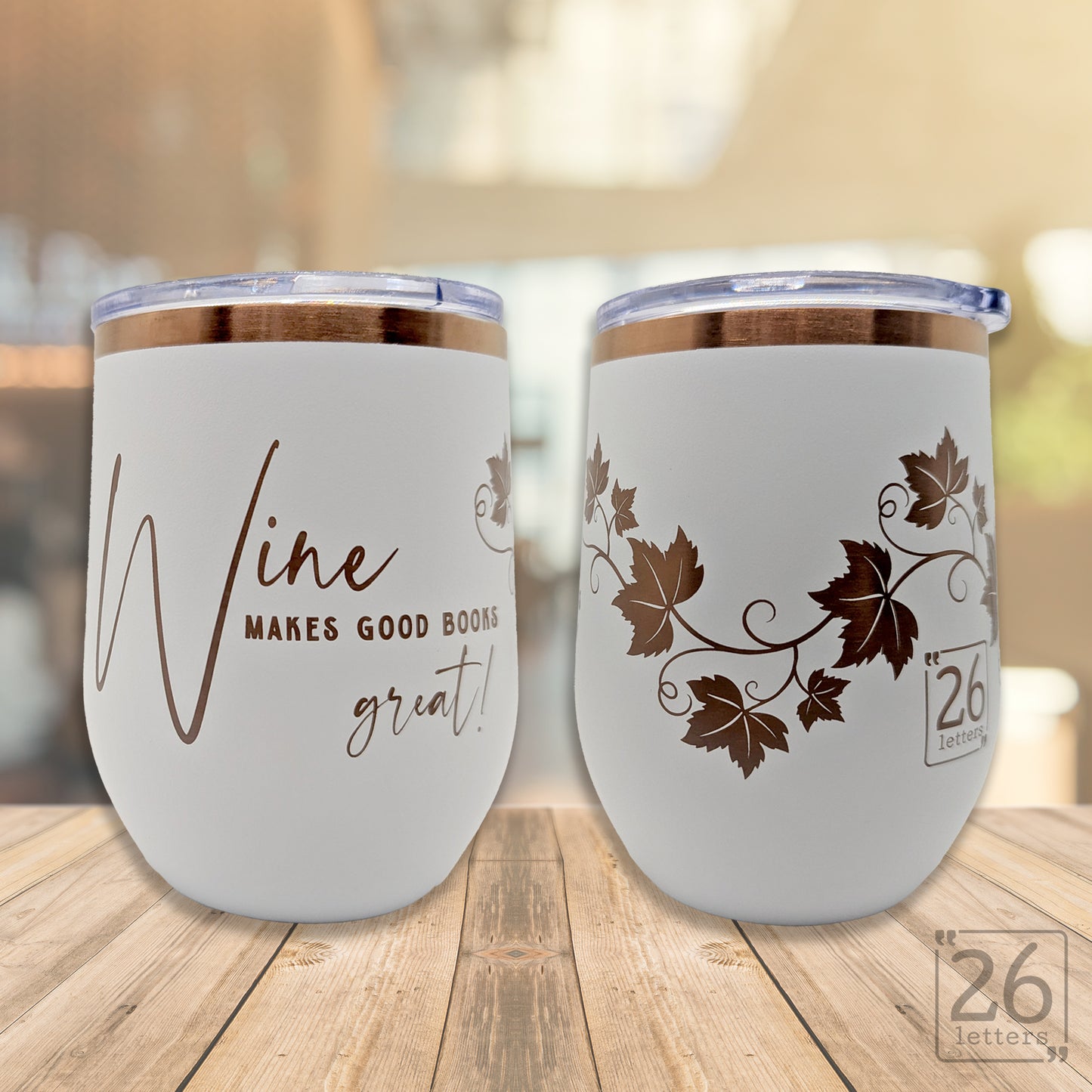 Stemless Wine Tumblers ~ Rose Gold