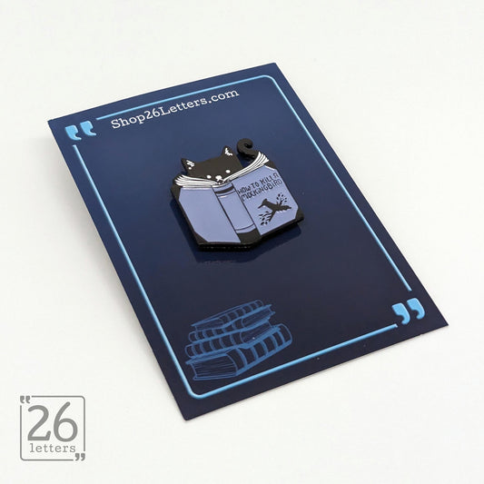 Reading Cat Enamel Pin